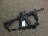SMITH AND WESSON M&P15 5.56 WITH FIREFIELD LASER RED DOT SCOPE, FOREND GRIP WITH LIGHT, FLIP UP REAR