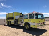 1986 PIERCE ARROW FIRE TRUCK WATER TENDER, ODOM READS: 044051, VIN:1P9CA01J2GA040330, 3000 GAL. TANK