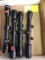 (4) SCOPES: (1) SIMMONS 3-9X32, (1) TASCO GOLDEN ANTLER, (1) GENERIC 3-9X40, (1) CHARLES DALY 3-9X40