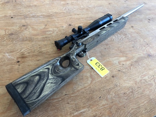 REMINGTON 700 7MM WSM BENCH REST RIFLE, CUSTOM BLACK PEPPER THUMBHOLE LAMINATED STOCK, 30" KREIGER S
