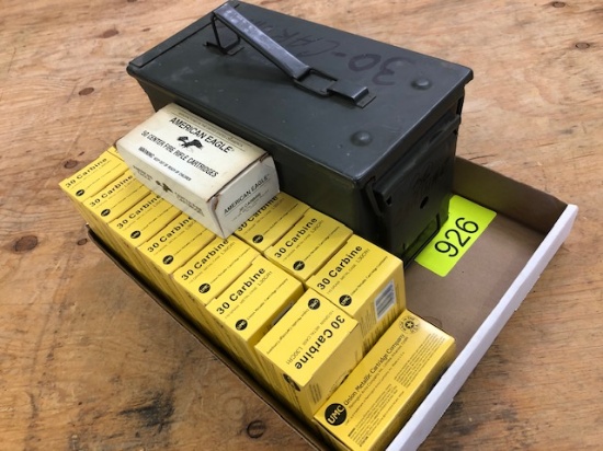 800 ROUNDS 30 CARBINE: (15) UMC 110 GRN METAL CASE, (1) AMERICAN 110 GRN METAL CASE BULLET