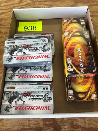 140 ROUNDS 6.5 CREEDMOOR: (80) WINCHESTER 125 GRN,  (60) FEDERAL 140 GRN SOFT POINT