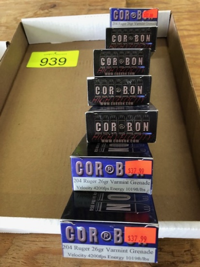 140 ROUNDS CORBON 204 RUGER 26 GRN VARMINT