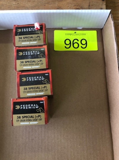 80 ROUNDS FEDERAL PREMIUM 38 SPECIAL +P 129 GRN HYDRA SHOK JHP