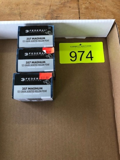 60 ROUNDS FEDERAL 357 MAG 125GRN JHP