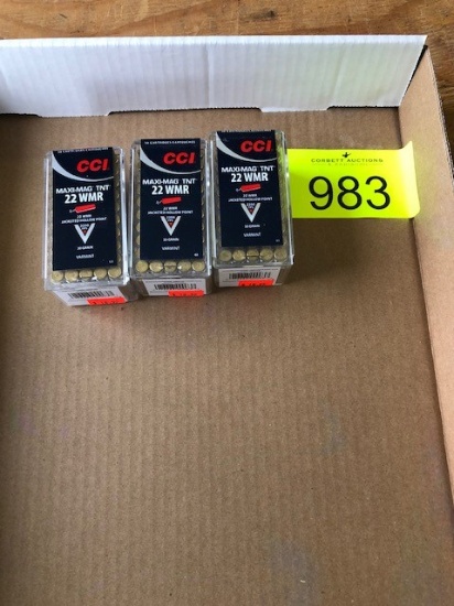 150 ROUNDS CCI 22WMR MAXI MAG TNT 30GRN JHP