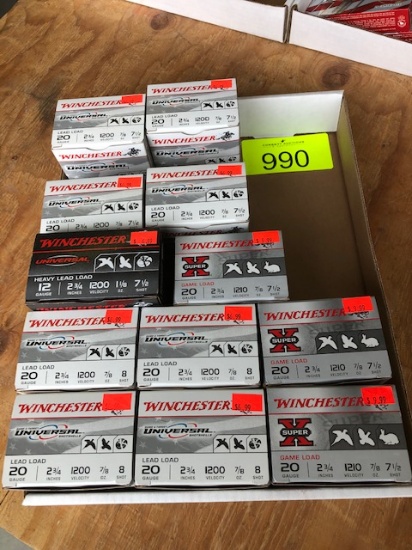 300 ROUNDS 20 GA. WINCHESTER 2 3/4" VARIOUS SHOT SIZES 7 1/2 & 8