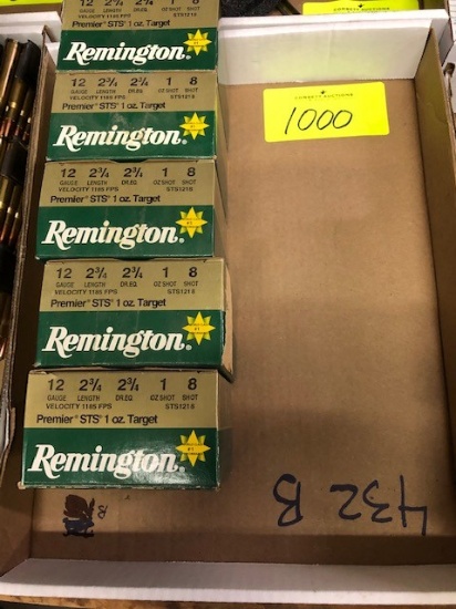 (5) BOXES OF REMINGTON 12 GA. 2 3/4 8 SHOT