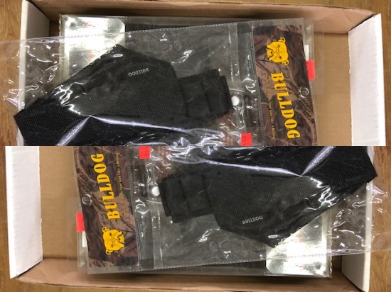 (2) BANDOLIERS, (1) HOLSTER, (1) BLACKHAWK SPEEDCLIP