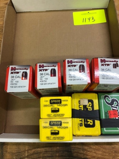VARIETY OF 38 CAL BULLETS - HORNADY, SPEER