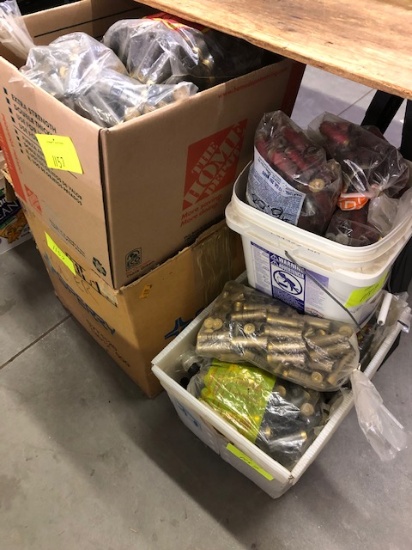 (3) BOXES & (1) BUCKET OF 12 GA. SHOTSHELL HULLS