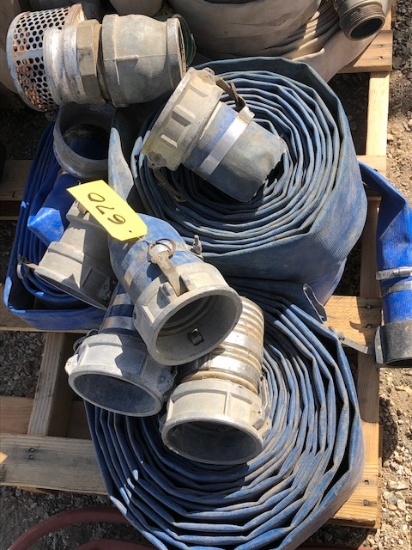 (8) WATER HOSE SECTIONS, PLUS FITTINGS