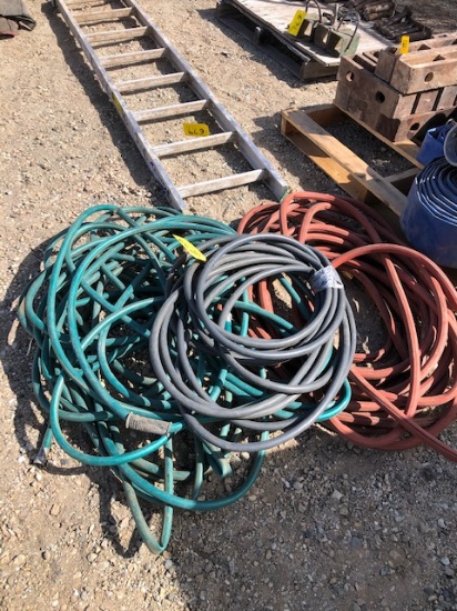 WERNER 8FT. ALUMINUM LADDER AND (3) HOSES