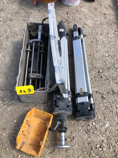 (2) LAZER TRIPOD STANDS, FRIATE SCRAPER