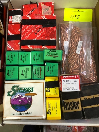 BULLET VARIETY - 22 CAL SIERRA, NOSLER, HORNADY, BERGER