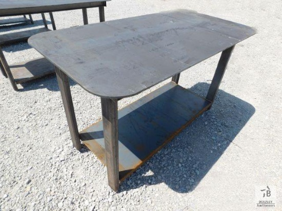 Unused Heavy Duty 30in X 57in Welding Shop Table with Shelf