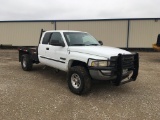 2001 Dodge 2500 Ext Cab 4X4 Flatbed Truck