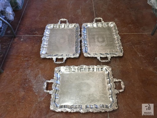 (3) 16" X 20" Silver Tray