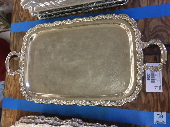 14" X 20" Silver Plated Tray