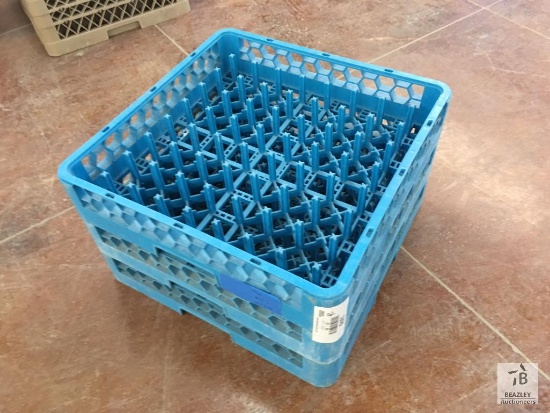 (3) 64 Pole Plastic Glass Rack