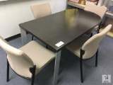 60in Rectangle Table with rounded end & 4 Chairs