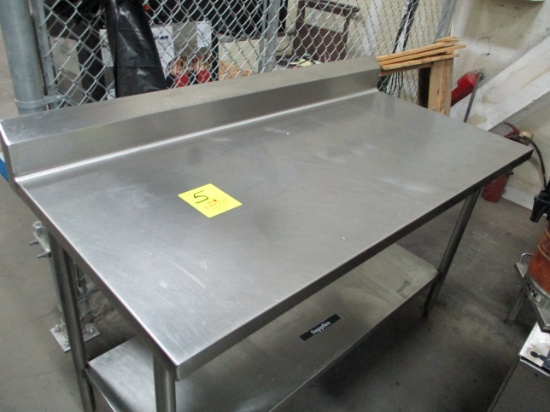 6' Stainless Steel Table With Bottom Shelf