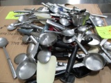 1 Box of Assorted Spoons, dippers, Measuring cups & other useful items