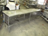 Aprox 12' Stainless Steel Table with Shelf