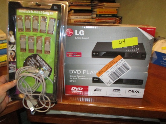 New LG DVD Player & 6' Universal Cable Kit