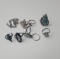 Non Marked Sterling Silver Rings & Pendant