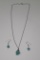 Sterling Silver & Turquoise Necklace & Matching Earrings