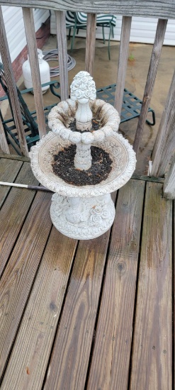 2 Tier Concrete Bird Bath