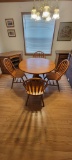 Solid Oak Dining Room Table With 4 Chairs