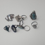 Non Marked Sterling Silver Rings & Pendant