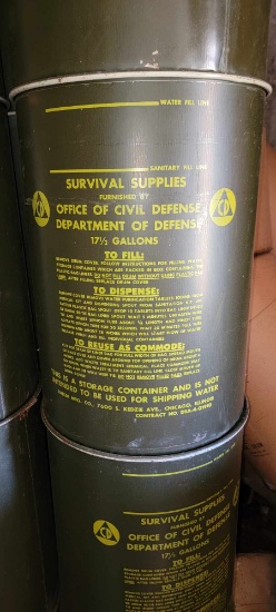 Office Of Civil Defense Water Storage Cans