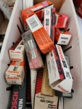 Box of Assorted Spark Plugs