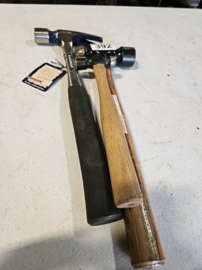 Set Of Vaughan Steel Ball Peen Hammer 24oz, 11" Ball Peen Hammer, 15 " Hammer