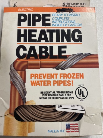 Pipe Heating Cable For Metal Or Rigid Plastic Pipe #31015 15ft 120v 30 Watts