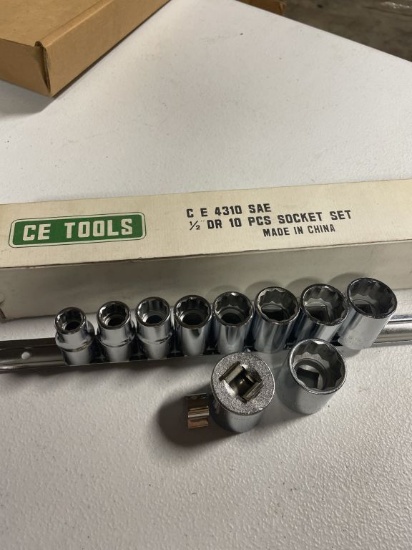 Ce Tools 1/2" Dr 10 Pc Socket Set