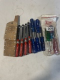 Assorted Nut Drivers W/2 Leather Tool Pouches