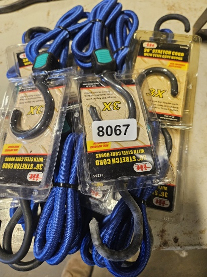 Illinois Industrial Tool 36" Stretch Cord with Steel Core Hooks - qty 6