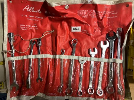 Allonite W-135 13 Piece Drop Forged Open End and Socket Wrench Set with Spark Plug Socket