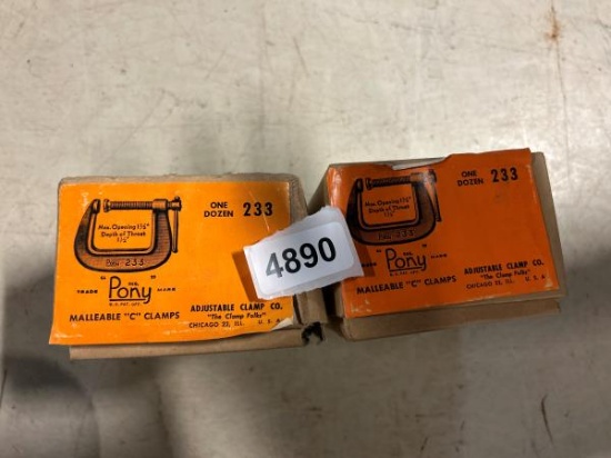 Pony Adjustable Clamp Co. Model 233 Malleable 'C' Clamps - 12 Pack