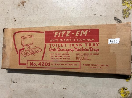 FITZ-EM No. 4201 White Enameled Aluminum Toilet Tank Tray - Fits Almost Any Wall Hung Tank