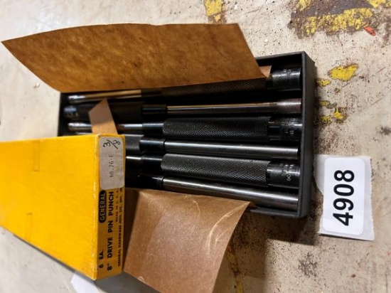 General Hardware No.76-E 8" Drive Pin Punch Set - Qty 6, Made in USA