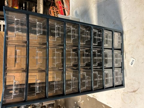 Duratool 24-Drawer Clear Plastic Storage Organizer with Black Metal Frame