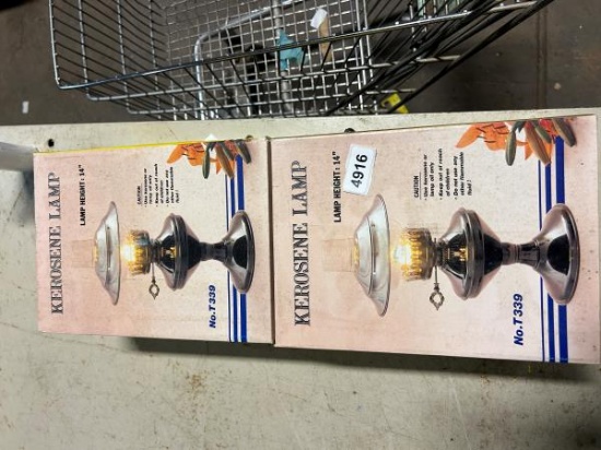 Paloma No.T339 14" Kerosene Lamp with Glass Chimney (Qty 2)