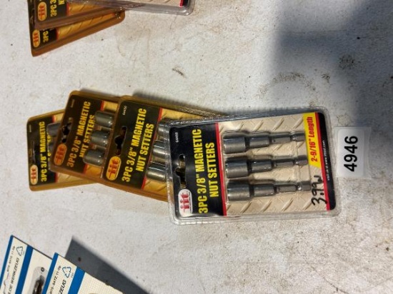 Illinois Industrial Tool 3PC 3/8" Magnetic Nut Setters Set, 2-9/16" Length, Qty 4