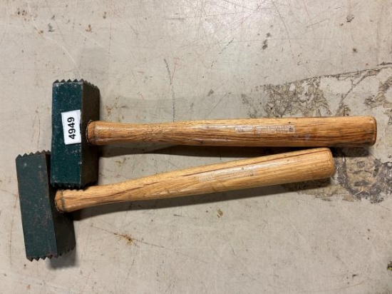 Pair of Wooden Handle Textured Face Mallets (Qty 2)