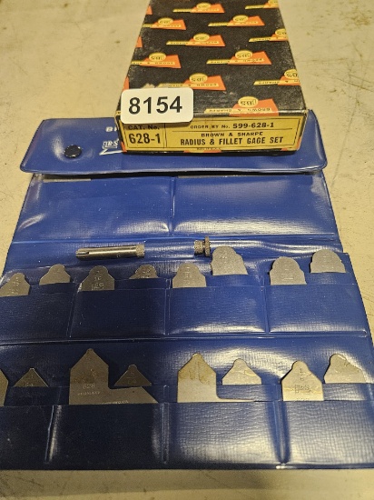 BROWN & SHARPE Radius & Fillet Gage Set in Blue Case - Made in USA, Cat. No. 599-628-1